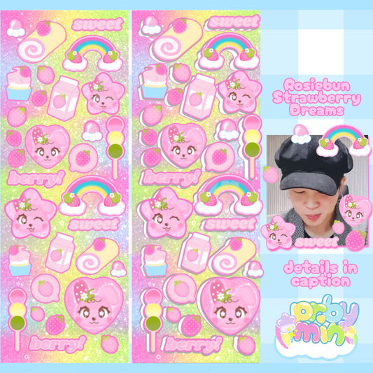 Rosiebun sticker sheet