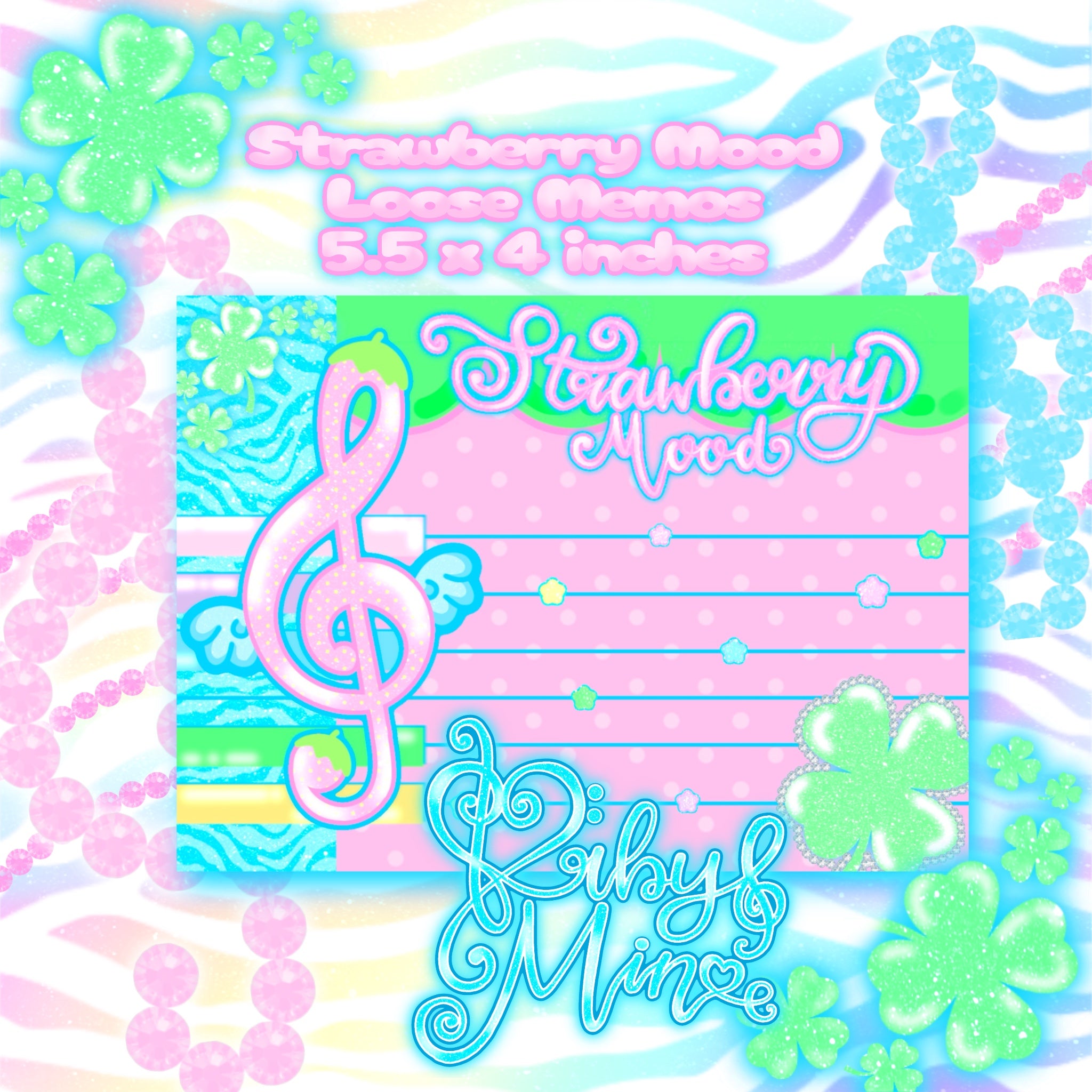 Strawberry Mood Loose Memos🍓☘️🍨🥄