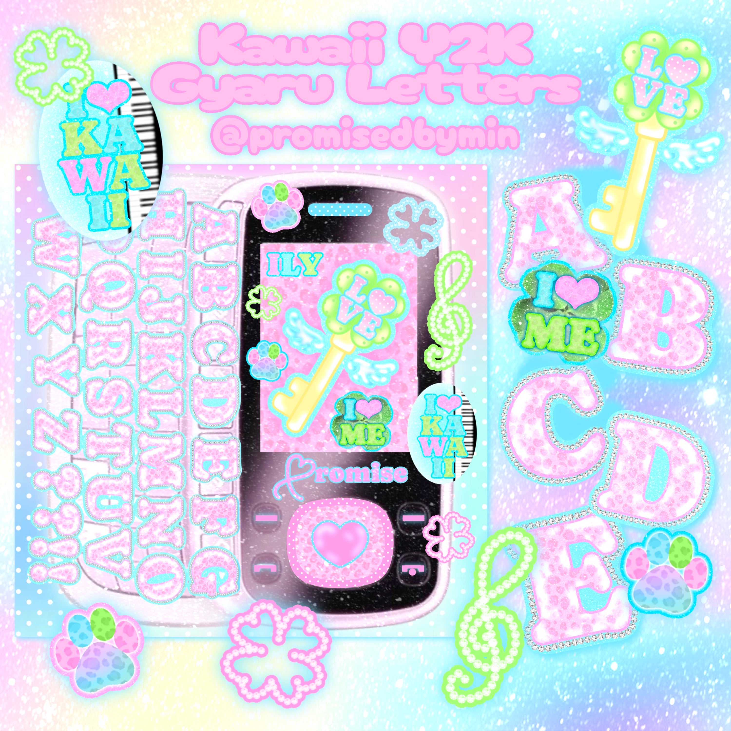Kawaii Y2K Gyaru Letter Sheet💘🪽💎